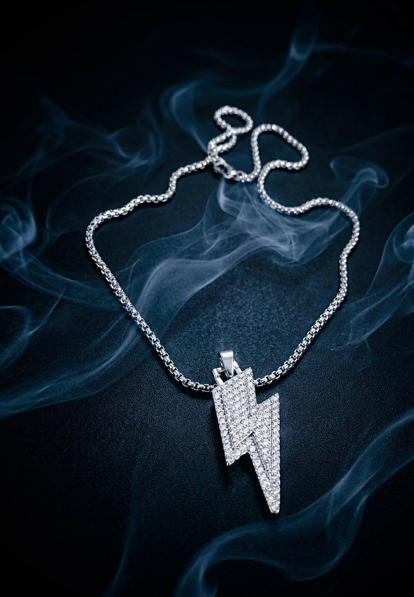 Iced-Out Bolt Necklace