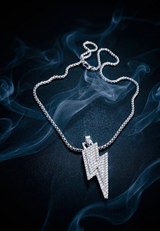Iced-Out Bolt Necklace