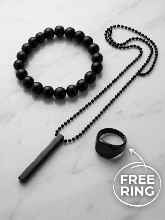Stealth Black Jewelry Combo Set