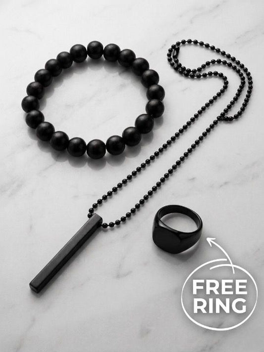 Stealth Black Jewelry Combo Set