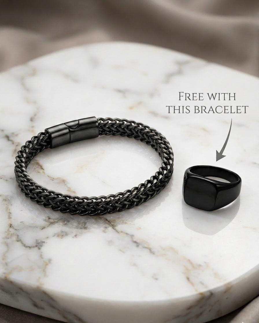 Double-Row Braid Franco Stainless Steel Bracelet